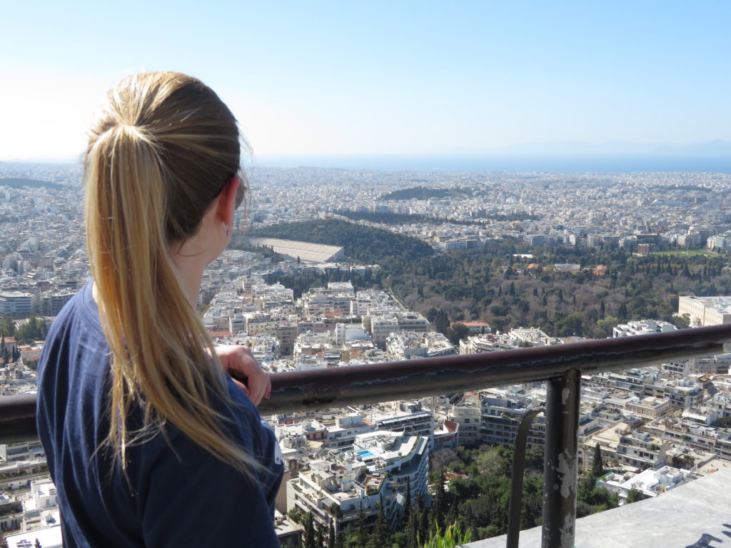 Lycabettus, uitzicht op Athene en het Olympisch Stadion
